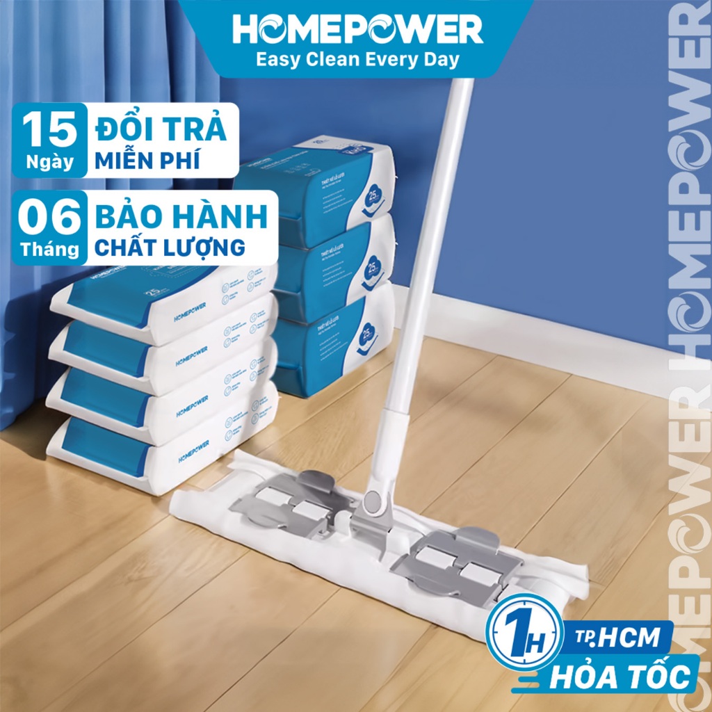 Cây Lau Nhà Kẹp Khăn Thay Thế Bản Nâng Cấp 36cm CS-03 Homepower Dùng Khăn Vải,Khô, Ướt Sử Dụng 1 Lần