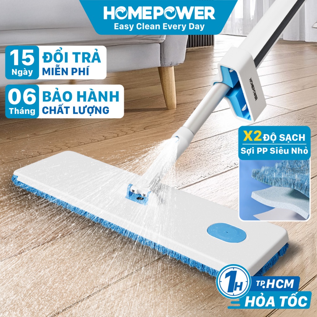 Cây Lau Nhà Phun Sương Tự Vắt Homepower CS-02 - Bông Lau Nâng Cấp Mẫu Mới 2025