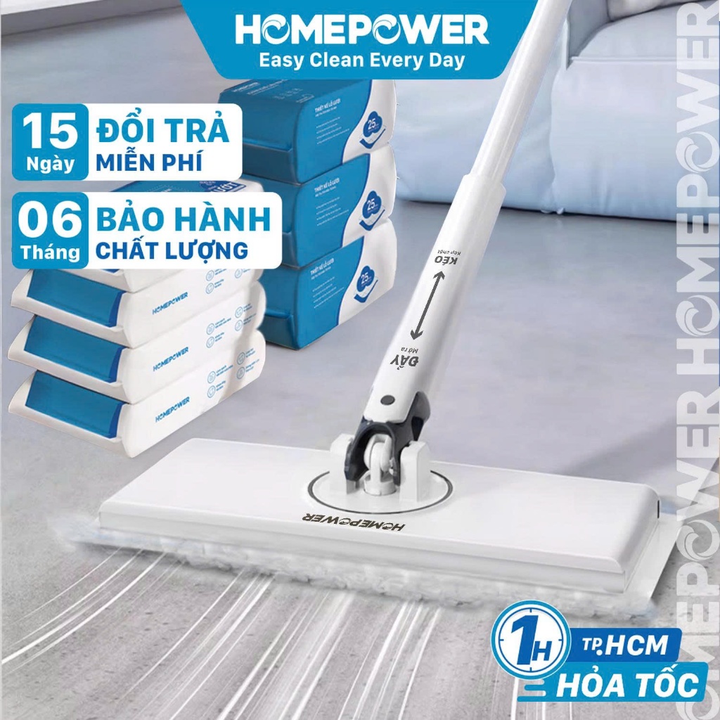 Cây Lau Nhà Tự Động Kẹp Khăn Thay Thế Bản Nâng Cấp Size Lớn 34cm DS-02 Homepower