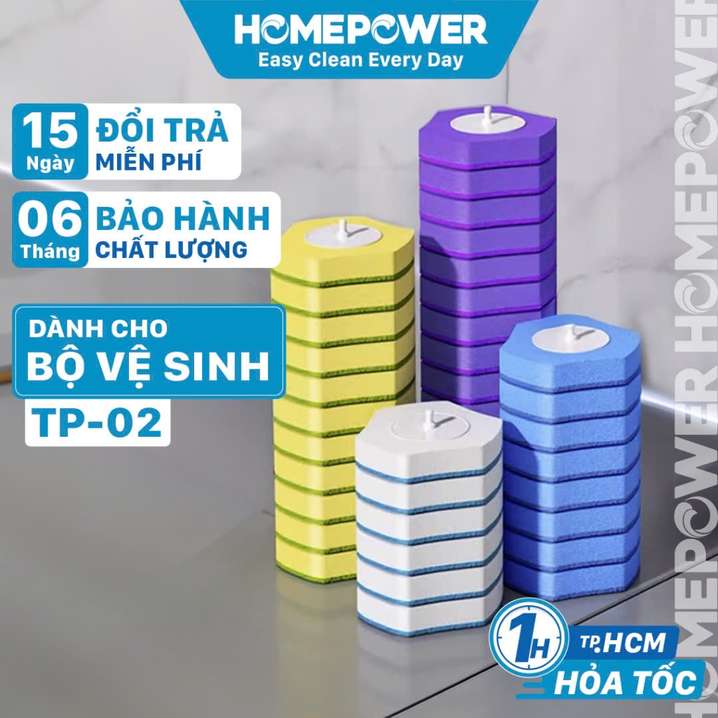 Set 32 Đầu Cọ Thay Thế Cho Bộ Chổi Cọ Vệ Sinh TP-02 Homepower Dùng 1 Lần Có Sẵn Chất Tẩy Làm Sạch