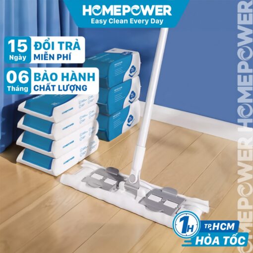 Cây Lau Nhà Kẹp Khăn Thay Thế Bản Nâng Cấp 36cm CS-03 Homepower Dùng Khăn Vải,Khô, Ướt Sử Dụng 1 Lần