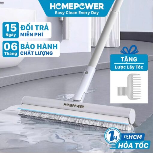 Cây Chà Sàn Nhà Tắm 2 Trong 1 Chà Sàn Gạt Nước Homepower SV-03 Size Lớn 28cm, Chổi Cọ Sàn, Góc Tường
