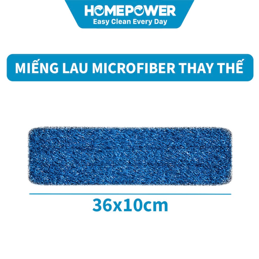 Miếng lau nhà Microfiber kết hợp sợi PP cao cấp 36x10cm 1 Đầu Gài Dành Cho Cây Lau Nhà Homepower