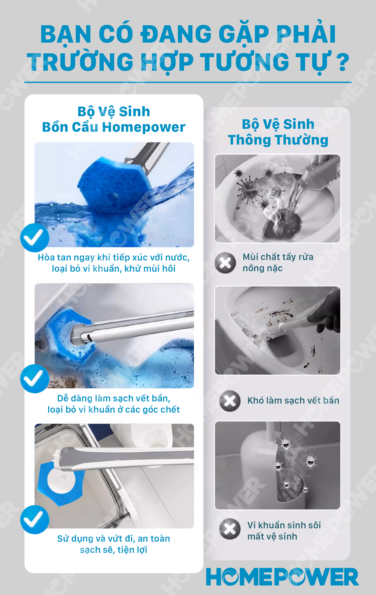 Chổi Cọ Nhà Vệ Sinh, Bồn Cầu Dùng 1 Lần Tiện Lợi Homepower TP-02 Mẫu Nâng Cấp Đầu Cọ - ảnh mô tả 2
