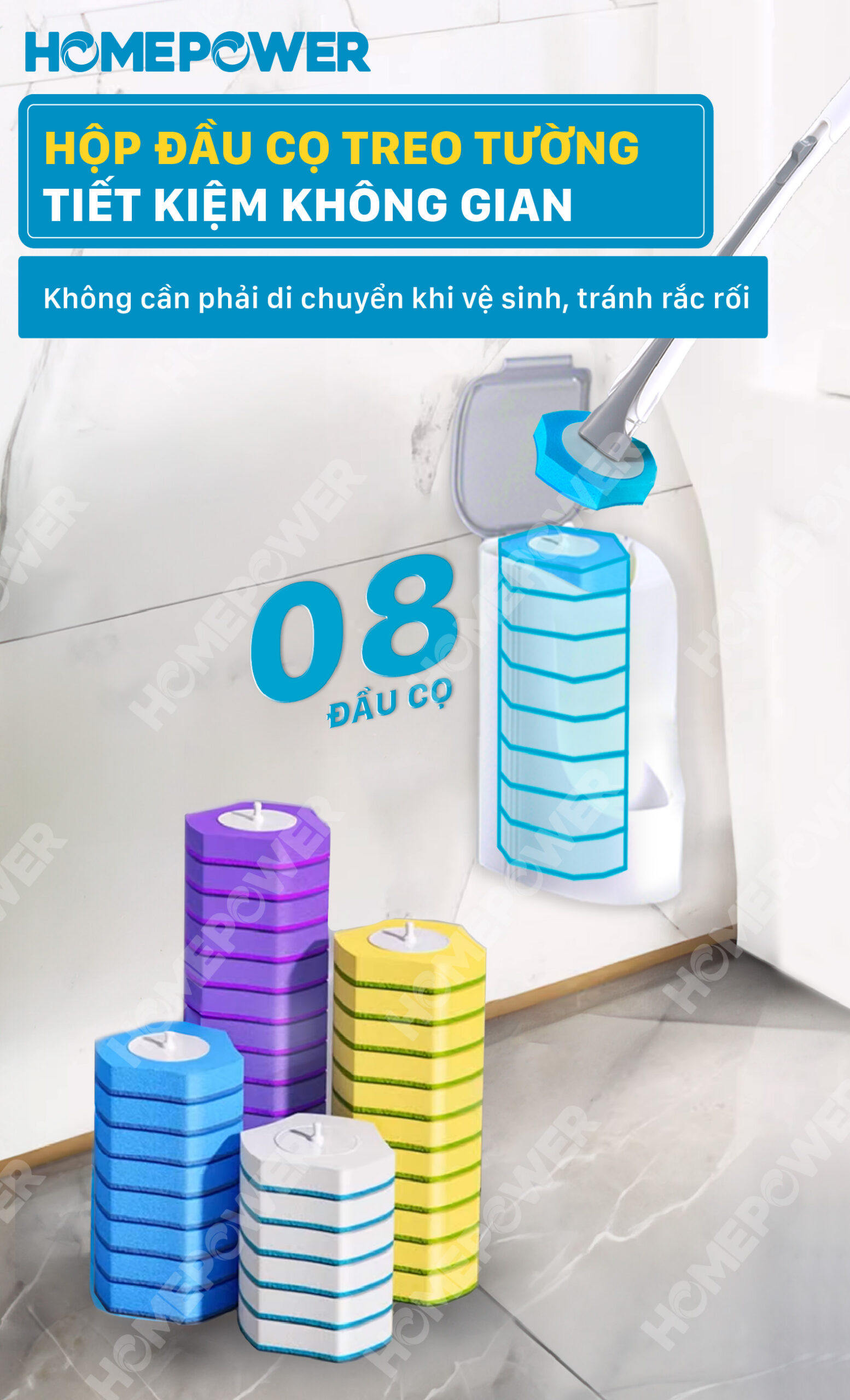 Chổi Cọ Nhà Vệ Sinh, Bồn Cầu Dùng 1 Lần Tiện Lợi Homepower TP-02 Mẫu Nâng Cấp Đầu Cọ - ảnh mô tả 4