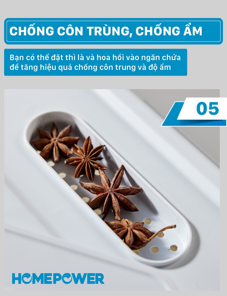 Thùng Đựng Gạo Nắp Lật Thông Minh Homepower HDG-T - ảnh mô tả 7
