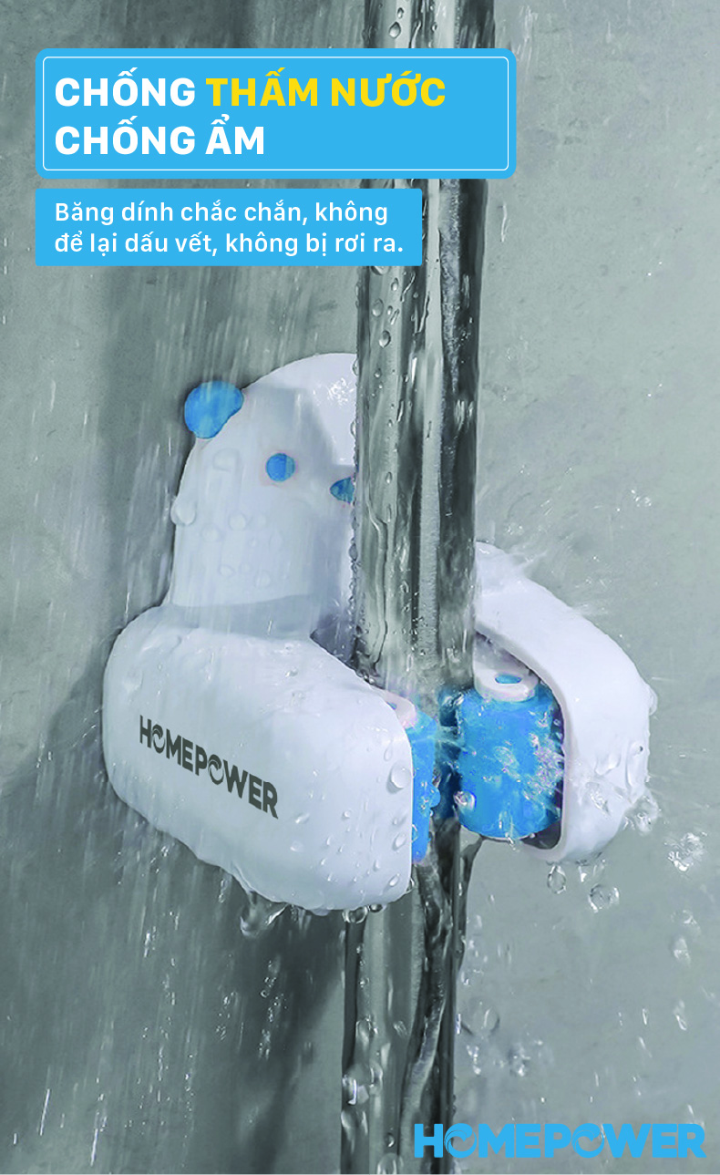 Móc Treo Cây Lau Nhà Dán Tường Homepower MS-02, Kẹp Giữ Chổi Đa Năng Chịu Lực Tốt - ảnh mô tả 6