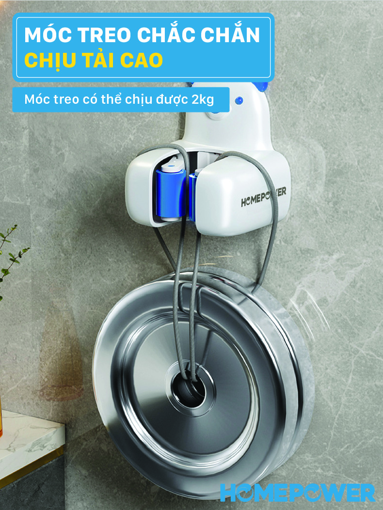 Móc Treo Cây Lau Nhà Dán Tường Homepower MS-02, Kẹp Giữ Chổi Đa Năng Chịu Lực Tốt - ảnh mô tả 7