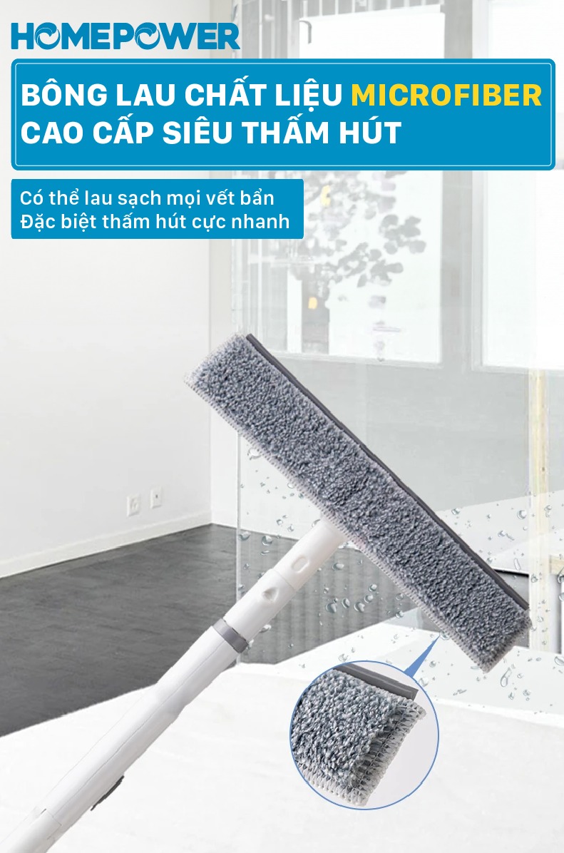 Cây Lau Kính Phun Sương Gạt Nước 2 Trong 1 Homepower HK-02 - ảnh mô tả 6