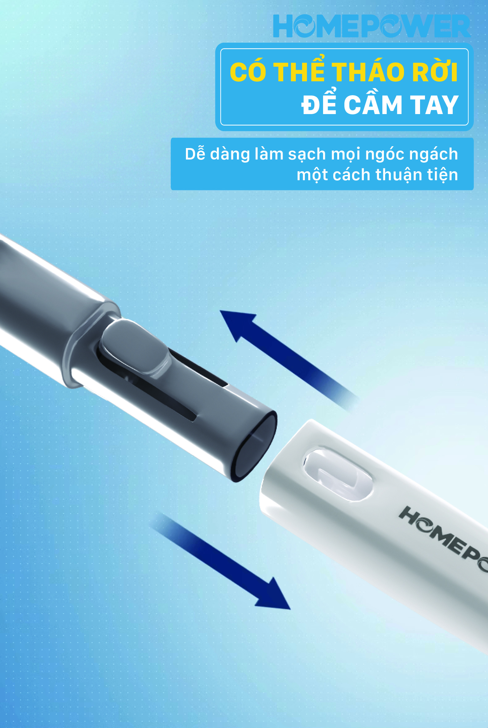 Cây lăn bụi sàn nhà 24cm cán dài CB-01 Homepower 60 tờ/cuộn - Keo siêu dính, kích thước lớn - ảnh mô tả 4