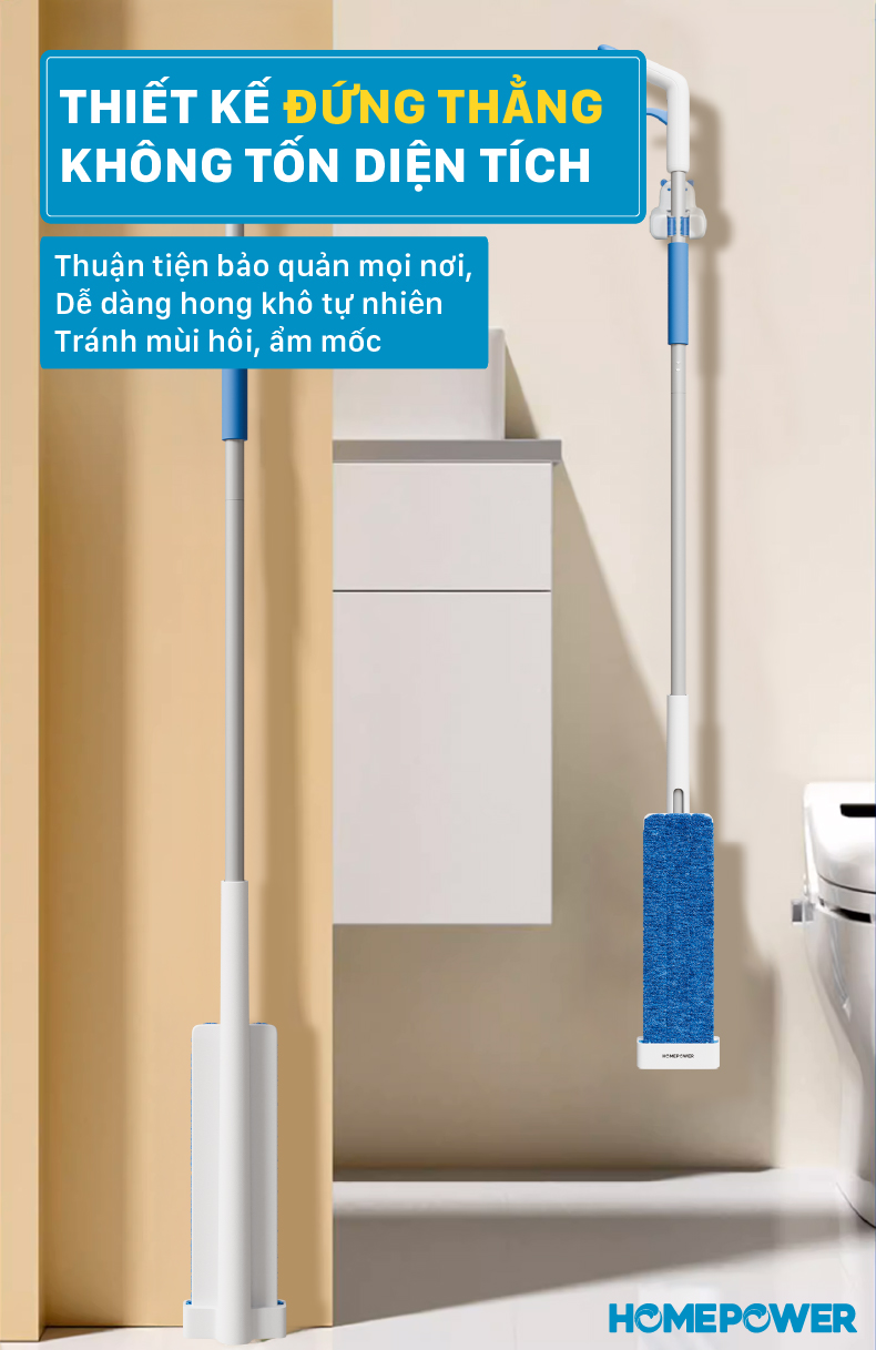 Cây Lau Nhà Phun Sương Tự Vắt Homepower CS-02 - Bông Lau Nâng Cấp Mẫu Mới 2025 - ảnh mô tả 10