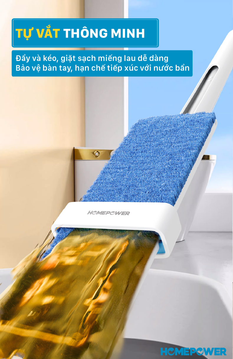 Cây Lau Nhà Phun Sương Tự Vắt Homepower CS-02 - Bông Lau Nâng Cấp Mẫu Mới 2025 - ảnh mô tả 4