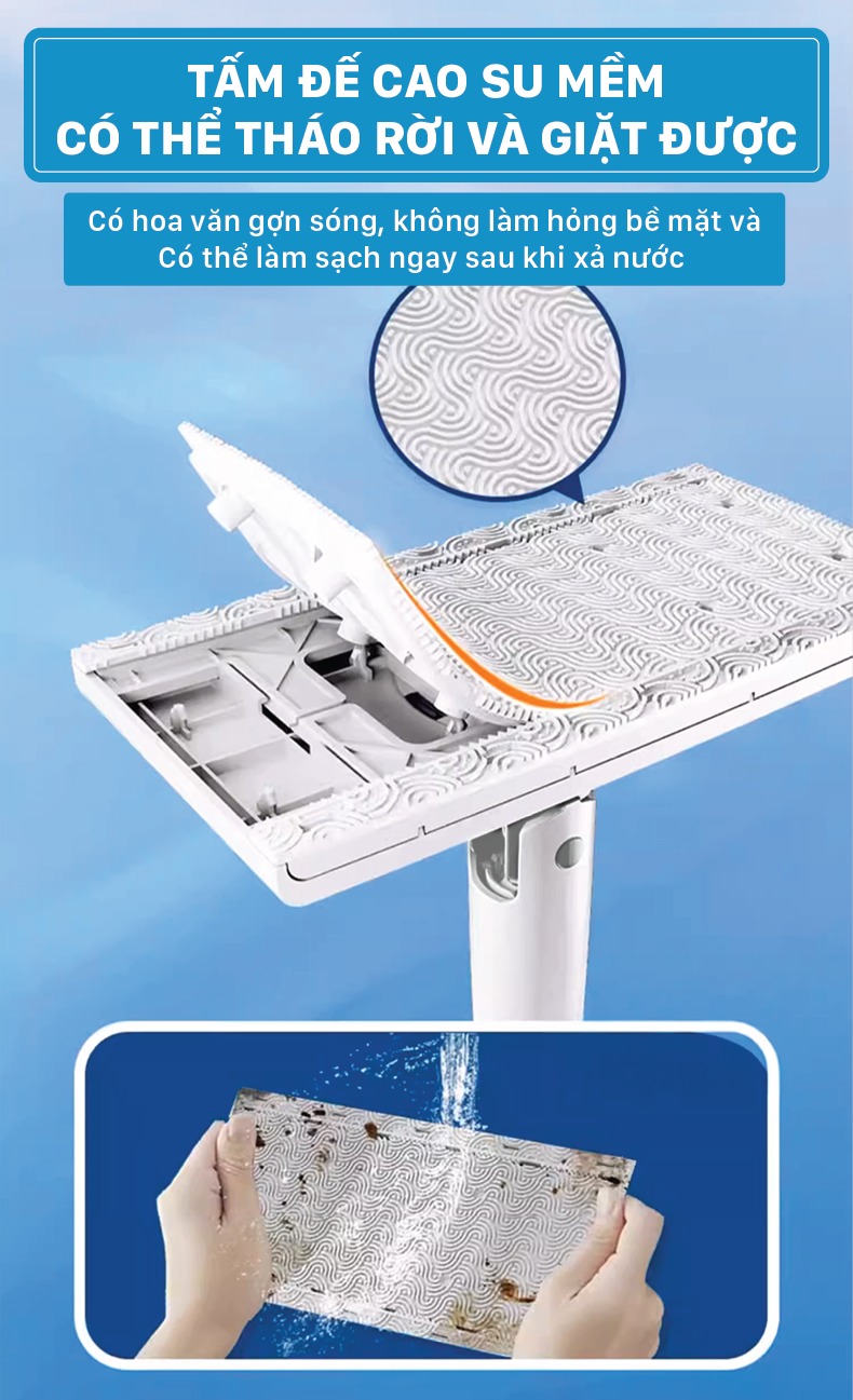 Cây Lau Kẹp Khăn Lau Nhà, Lau Bàn Bếp Không Cần Giặt Không Chạm Tay DS-01 Homepower Size 16cm - ảnh mô tả 12
