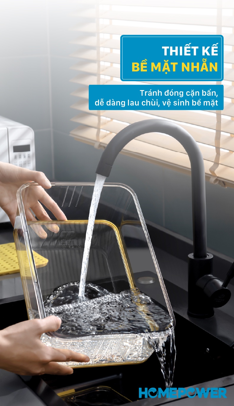 Hộp Nhựa Đựng Thực Phẩm Cao Cấp Homepower - Khay Lót Đáy Tách Nước - ảnh mô tả 8